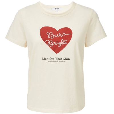 ONLY透气立体刺绣短款正肩T恤