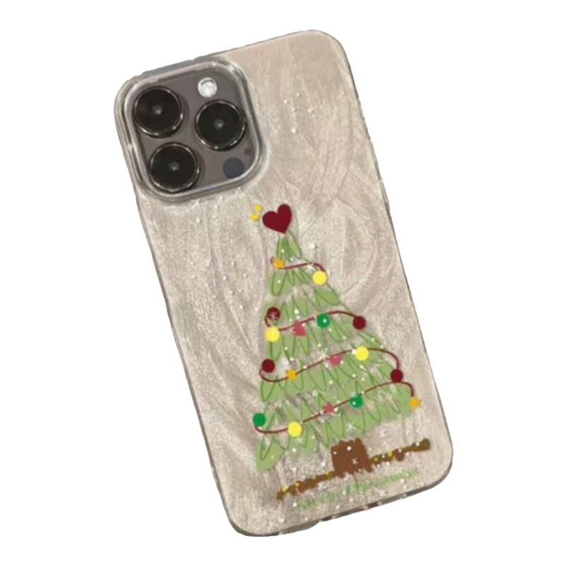 爱心圣诞树iPhone17ProMax羽纱手机壳13/14plus华为16/15Pro小米红米7/8p不撞款11/12p
