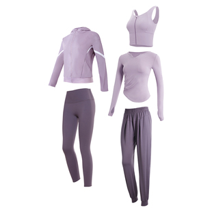 健身服女长袖新款专业晨跑步运动衣体能训练秋冬普拉提瑜伽服套装