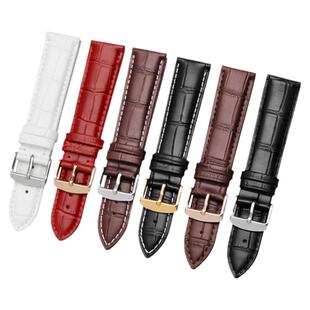 真皮手表带代用天梭CK浪琴DW天王依波柔软小牛皮男女配件蝴蝶扣