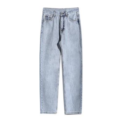 ALLIN美式宽松直筒阔腿牛仔裤