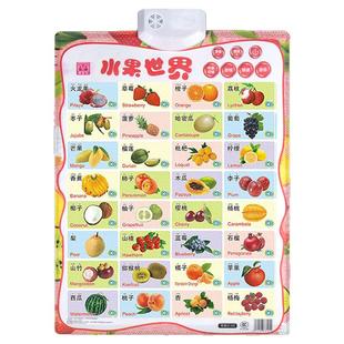 糖星猫无纺布有声挂图水果动物0-3-6岁宝宝启蒙认知点读发声玩具
