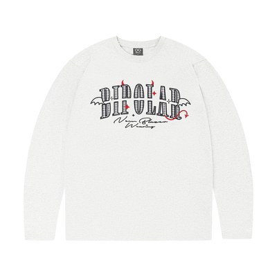 BIPOLAR小恶魔翅膀贴布长袖T恤