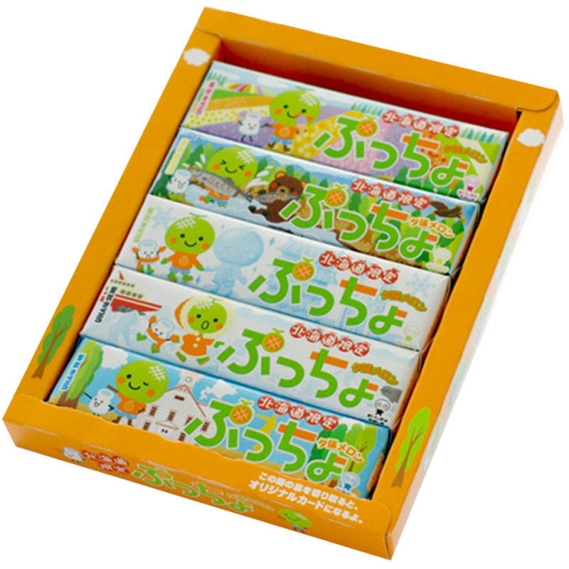 日本直邮 夕张甜瓜软糖 5条共50粒/盒 水果糖 UHA悠哈味觉糖 2盒