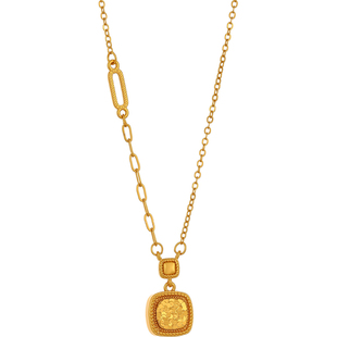 沙金碎碎冰大小方糖吊坠项链女2026新款高级感轻奢小众毛衣链秋冬