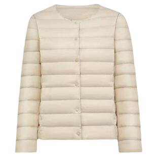 无领羽绒服女式轻薄排骨新款洋气薄款外套圆领白鸭绒百搭内穿服