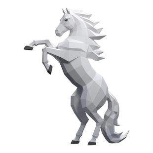 2026年丙午赤马年客厅商铺大型马匹落地纸艺摆件手工DIY纸模型