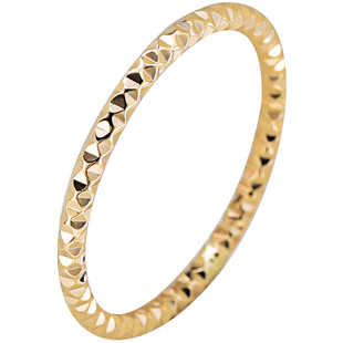 14K包金闪亮刻面戒指 欧美冷淡风高级感尾戒小众设计 关节戒ins潮