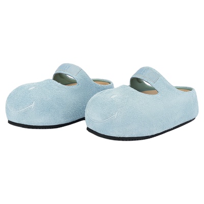 SMILEY笑脸勃肯面包吐司半拖女玛丽珍一脚蹬厚底增高穆勒大头鞋子