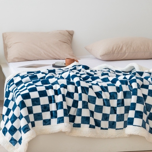 羊羔绒毛毯被子双层加厚冬季保暖单人小午睡盖毯法兰绒珊瑚绒毯子