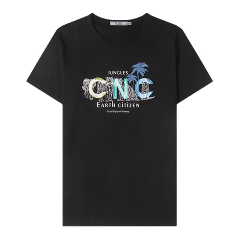 CNC手工串珠休闲薄款短袖T恤