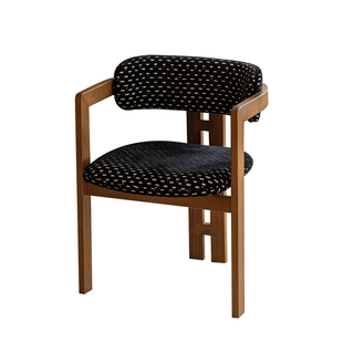 Slow Living 中古风实木家用餐椅复古侘寂风高级感靠背休闲椅单椅