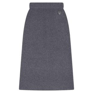 Maison Kitsune潮流女士小狐狸图案直筒A字中长裙 银泰