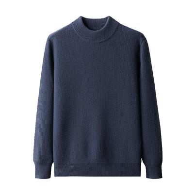 统悦半高领加厚100纯羊绒衫男