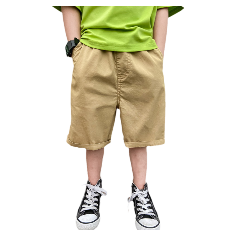 童装薄款男童裤子夏款2023新款中裤亲肤短裤水洗棉夏季儿童休闲裤