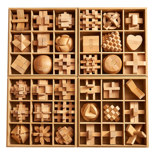 鲁班锁孔明锁全套九连环益智解锁玩具8-12岁儿童节小学生积木礼物