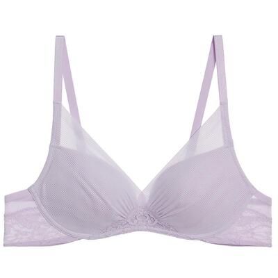 爱慕春野妙享内衣女3/4无钢圈中厚模杯隐孔小胸聚拢文胸AM17C241