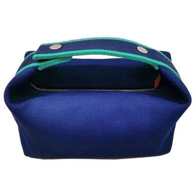 帆布饭盒包化妆包手拎包H字母大