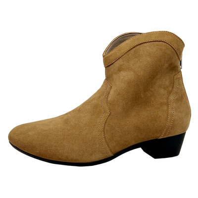 柜雅氏女靴柔软舒适真皮短靴粗跟软皮软靴子秋冬新款后拉链时装靴