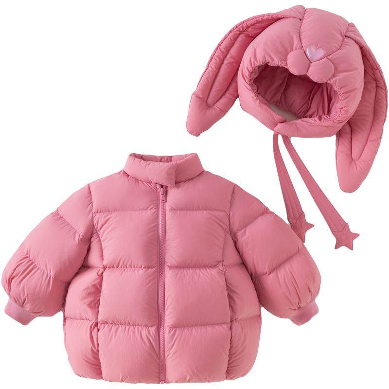戴维贝拉女童羽绒服防水可爱外套