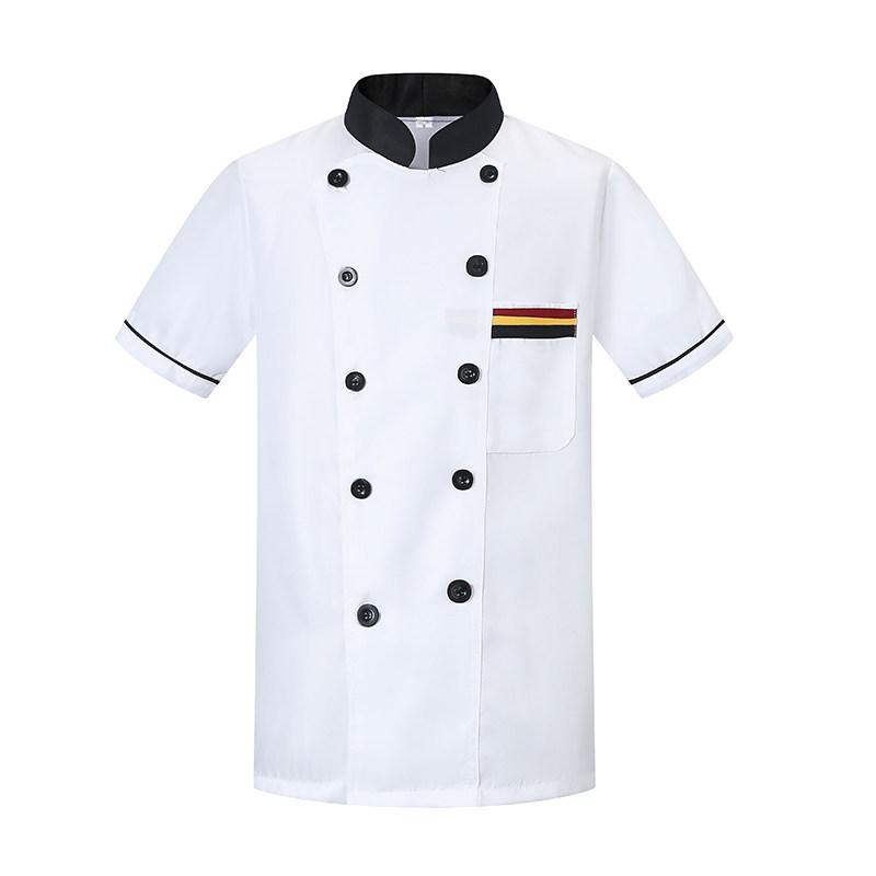 厨师服长袖短袖半袖工作服厨衣白色黑色可绣字包邮酒店工作服长袖