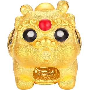 潮宏基臻金弘足金转运串珠5D硬金黄金吞金兽貔貅宝宝礼物 Q