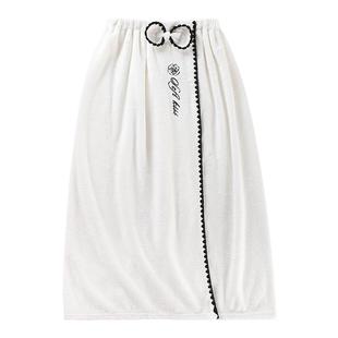 SK小香风浴巾女2025新款可穿可裹式浴裙大人浴袍比全棉吸水三件套