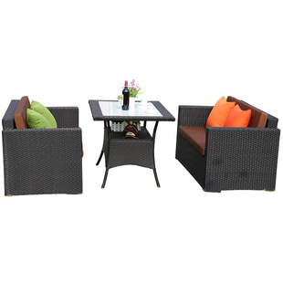 户外桌椅酒店藤编桌椅庭院家具别墅阳台座椅休闲桌椅省空间长桌