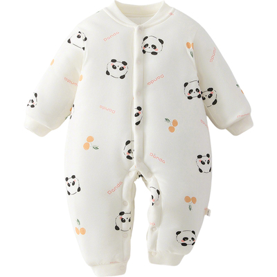 新生婴儿衣服a类纯棉婴幼儿夹棉连体衣宝宝外出冬装保暖加厚棉服