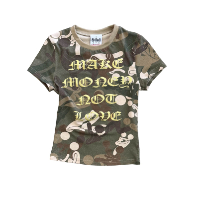 FOURFORTY ''MMNL'' CAMO TEE爱情和面包我都要！鲜花迷彩恶搞T恤