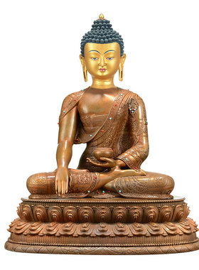 藏式红铜释迦牟尼桌面装饰品摆件