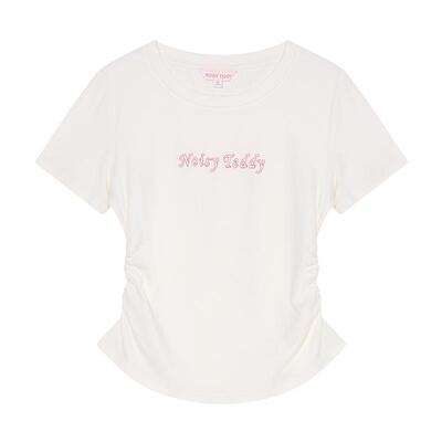 甜美女士圆领短袖T恤衫收腰显瘦