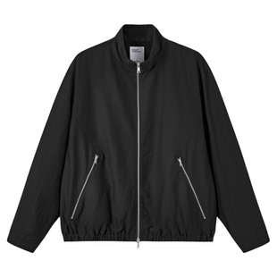 MOSEALAND春季新款亚麻莱赛尔尼龙混纺夹克休闲风纯色立领外套