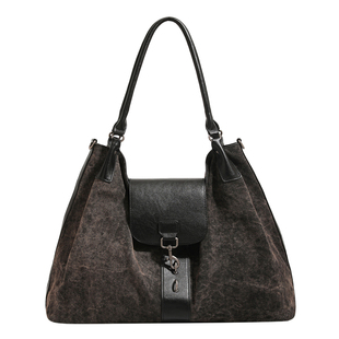 DAOR苔岩褐色做旧帆布托特包包2025新款通勤单肩包男女手提斜挎包