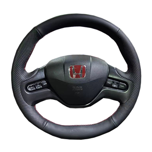 适用于08款本田八代思域方向盘套真皮翻毛思铭把套手缝专用全包款