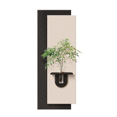 黑白简约隐藏式全身镜玄关装饰画