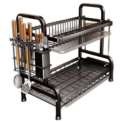 碗碟收纳架碗架双层沥水碗盘架厨房碗筷餐具碟子盘子收纳盒碗架子