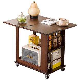 可移动茶几桌小户型折叠沙发边几客厅家餐桌两用边柜小推车置物架