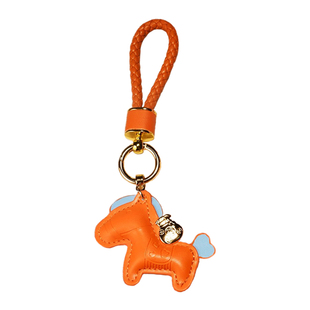 realjoy马上有钱小马汽车钥匙扣包包挂件皮质本命年招财马年礼物