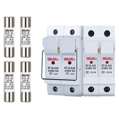 德力西低压电气熔断器芯子圆筒形熔断器底座rt18-32x保险丝rt-14