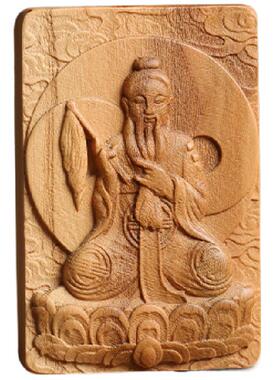 桃木雕刻太上老君吊坠挂饰