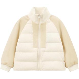 笛莎旗舰店童装女童羽绒服秋冬装女大童宝宝儿童轻薄短款外套迪莎