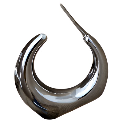 十里间干练简约银色圈圈耳环