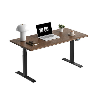 乐歌电动升降桌电脑桌实木办公桌