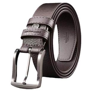 正品七匹狼男士皮带 简约针扣真皮腰带品牌牛皮休闲扣眼裤带牛仔