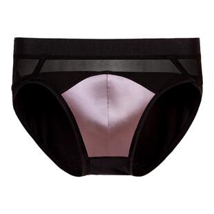 【3件8折】52025桑蚕丝男士三角内裤男真丝裆配网眼透气凉快内裤