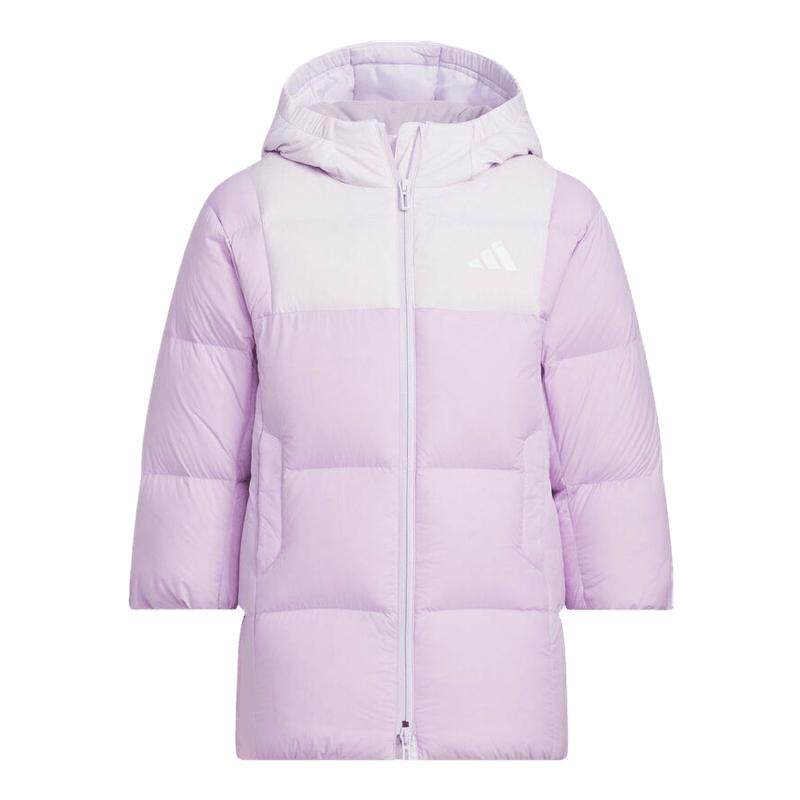 adidas阿迪达斯女小童运动训练保暖连帽羽绒服外套KB5125