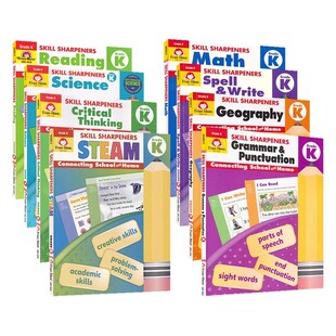【自营】Evan Moor Skill Sharpeners 学龄前到六年级 数学科学阅读拼写批判性思维STEAM美国加州幼儿园小学技能铅笔刀 英文原版