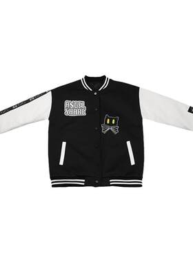 铭酒学园拼接休闲棒球服夹克外套