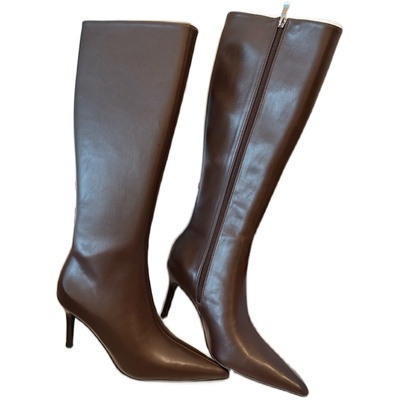 欧美风时装靴细跟尖头长靴